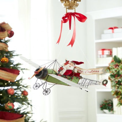 Katherines-collection-santa-claus-merry-christmas-airplane-yuletide-greetings