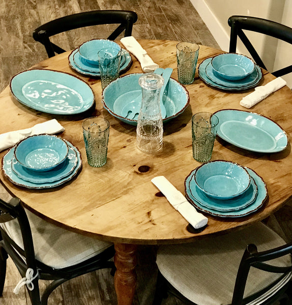 Antiqua Turquoise Dinnerware Set
