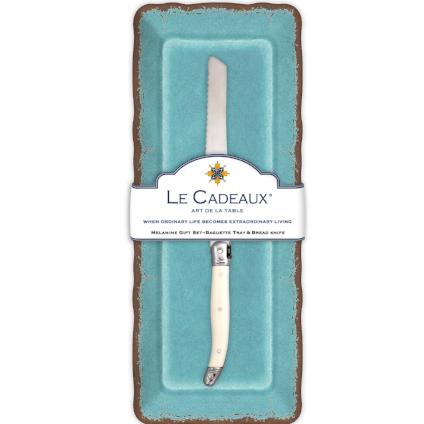 le-cadeaux-810266026375-GS-BT-ATQT-Antiqua-Turquoise-Baguette-Tray-and-knife-gift-set