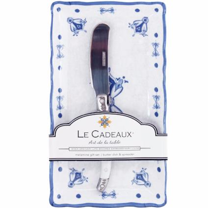 810266030334-le-cadeaux-GS-BD-MRCB-Moroccan-Blue-Butter-Dish-Gift-Set