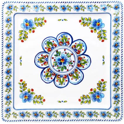 Le Cadeaux Madrid White 11" Square Platter - Thumbnail 4