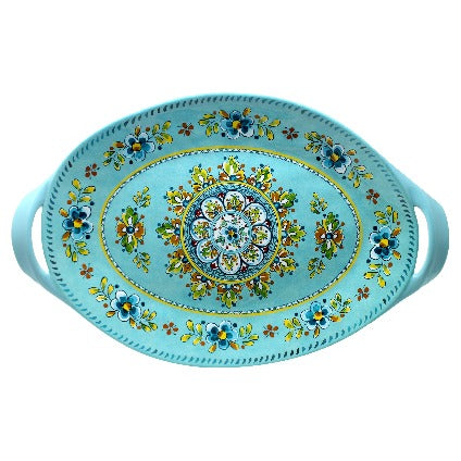 Madrid Turquoise Handled Platter