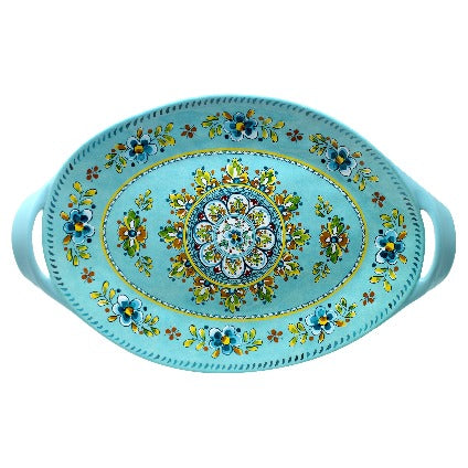 Madrid Turquoise Large Two Handled Serving Tray 801MADT
