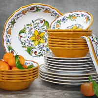 Le Cadeaux Capri yellow green and blue floral melamine bowls
