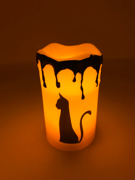 LED Lighted Flameless Halloween Candles Five (5)-Piece Set