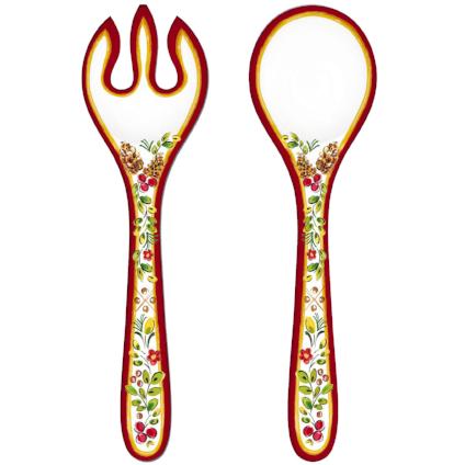 Le-Cadeaux-121NOEL-Noelle-Serving-Set-Salad-Fork-Spoon-Thongs