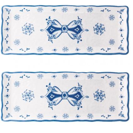 Le-Cadeaux-298MRCB-Moroccan-Blue-Baguette-Trays-Set-298MRCB