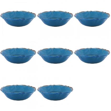 Antiqua Blue Eight-Piece Cereal Bowls Set