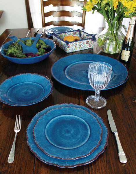 Antiqua Blue Salad Plates Set 219ATQB