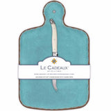 Le-Cadeaux-810266026092-GS-CB-ATQT-Antiqua-Turq-Turquoise-Cheese-Board-and-knife-with-cutter-set