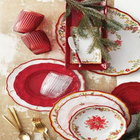 Le-Cadeaux-Garnet-Biscuit-Baguette-Tray-Milano-Water-Tumblers-Noel-Appetizer-Plates