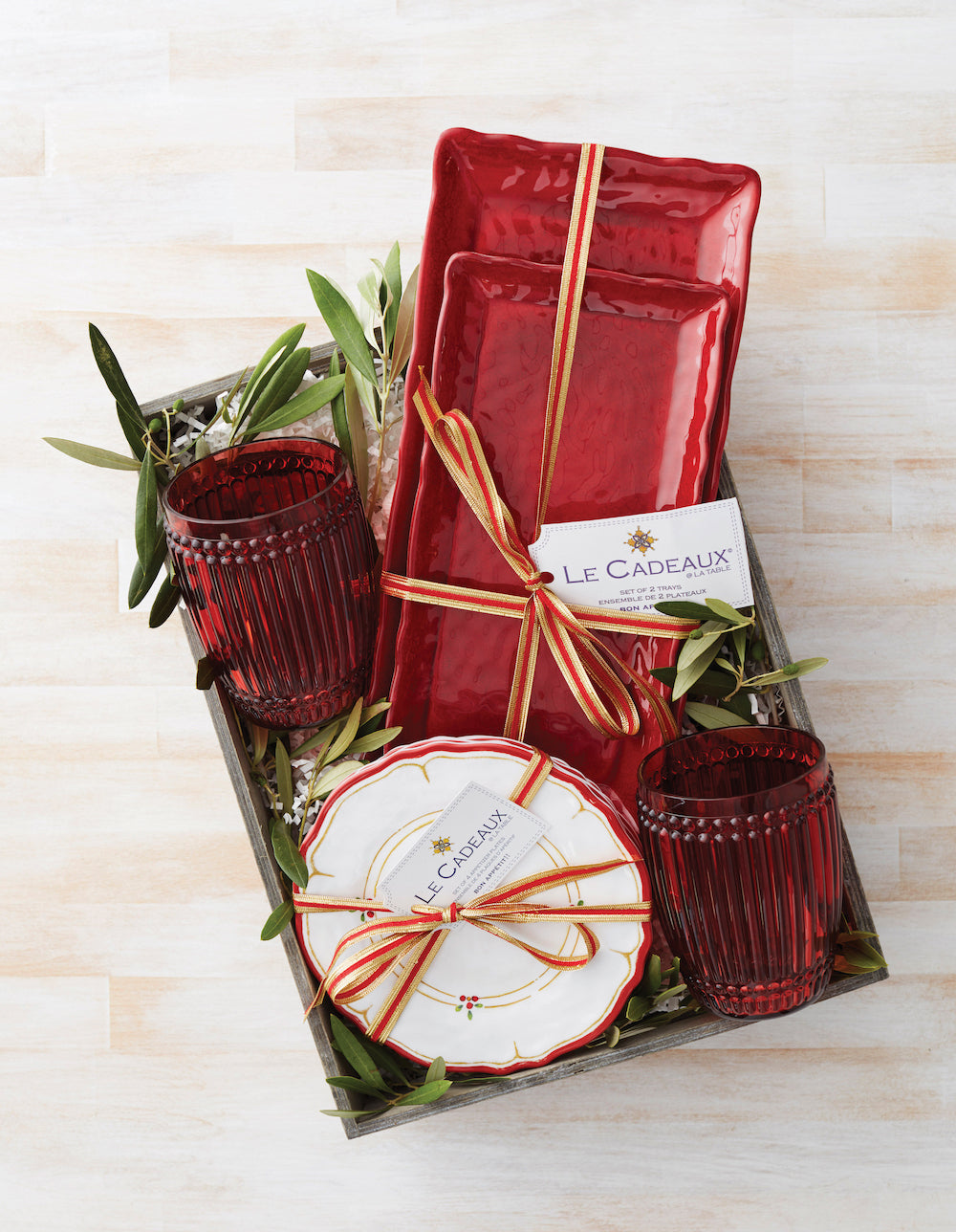 Le Cadeaux Garnet Biscuit & Baguette Trays Set