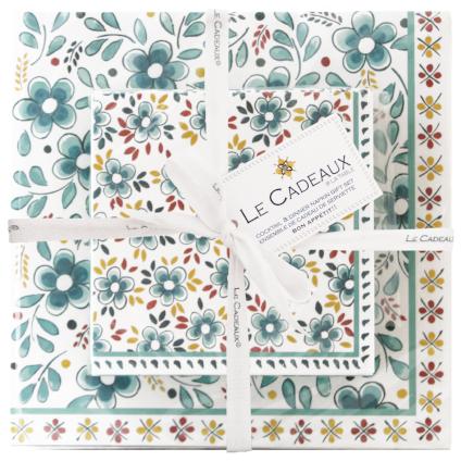 Le Cadeaux Madrid Turquoise Cocktail and Dinner Napkin Gift Set - Thumbnail 2
