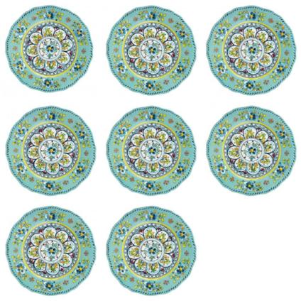 Le-Cadeaux-Madrid-Turquoise-Salad-Plates-Accent-Plate