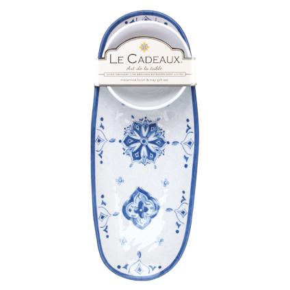 Le Cadeaux Moroccan Blue Tile Biscuit Tray Item 297MRCB