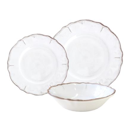 Le Cadeaux Rustica Antique White Dinnerware Set