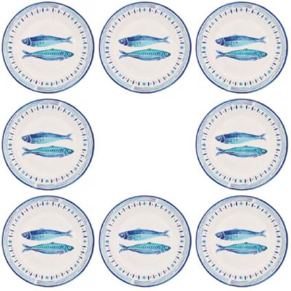 Le-Cadeaux-Santorini-Fish-Salad-Plates-Set