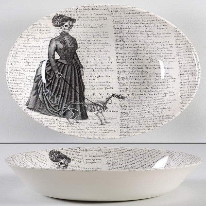 English-Victorian-Pottery-Royal-Stafford-Bookbinder-Woman-Cereal-Bowl