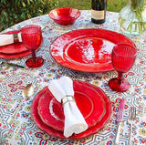 Le-Cadeaux-Antiqua-Red-Dinner-Plates-Platter-Wine-Glasses