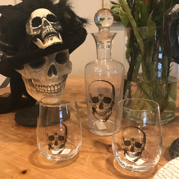 Bethany Lowe Halloween Voodoo Skull Top Hat Skeleton RL4715