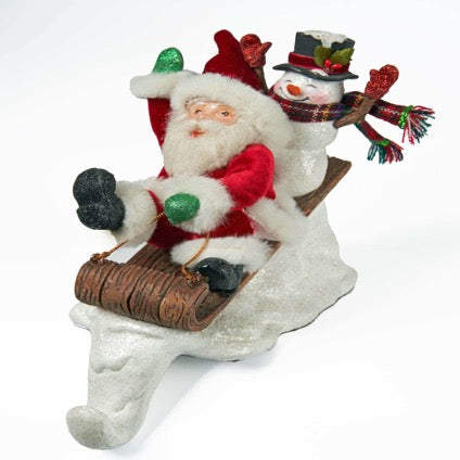 katherines-collection-28-028776-Sledding-Santa-and-Snowman-Stocking-Holder