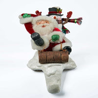 Sledding Santa and Snowman Stocking Holder 28-028776