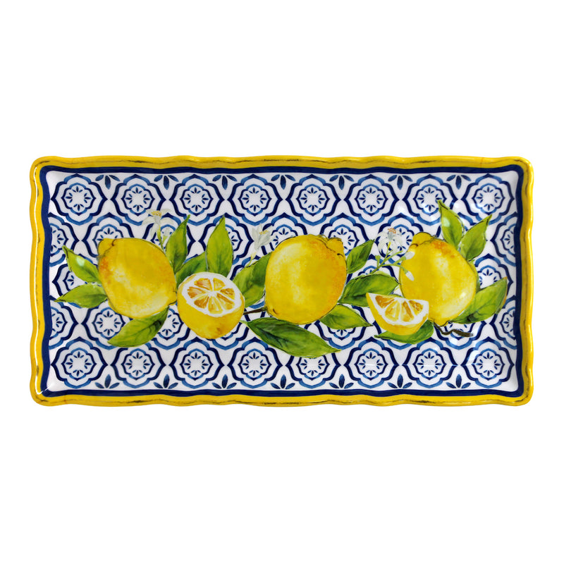 le-cadeaux-10"x5"-biscuit-tray-cracker-tray-melamine-lemon-lemons-209pal