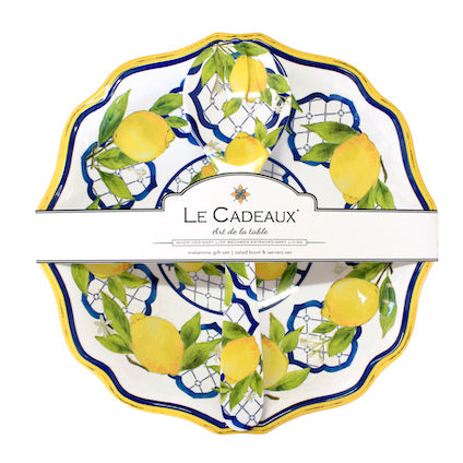 Le Cadeaux Palermo Salad Bowl and Servers - Thumbnail 2