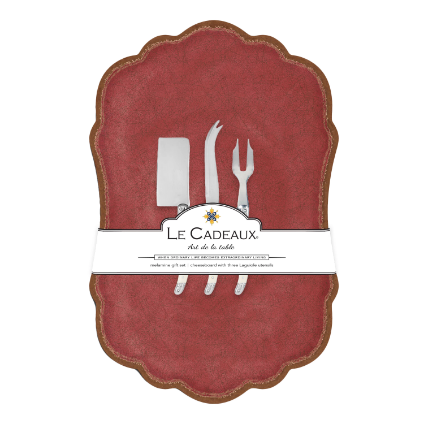 Antiqua Red Large Cheeseboard Gift Set