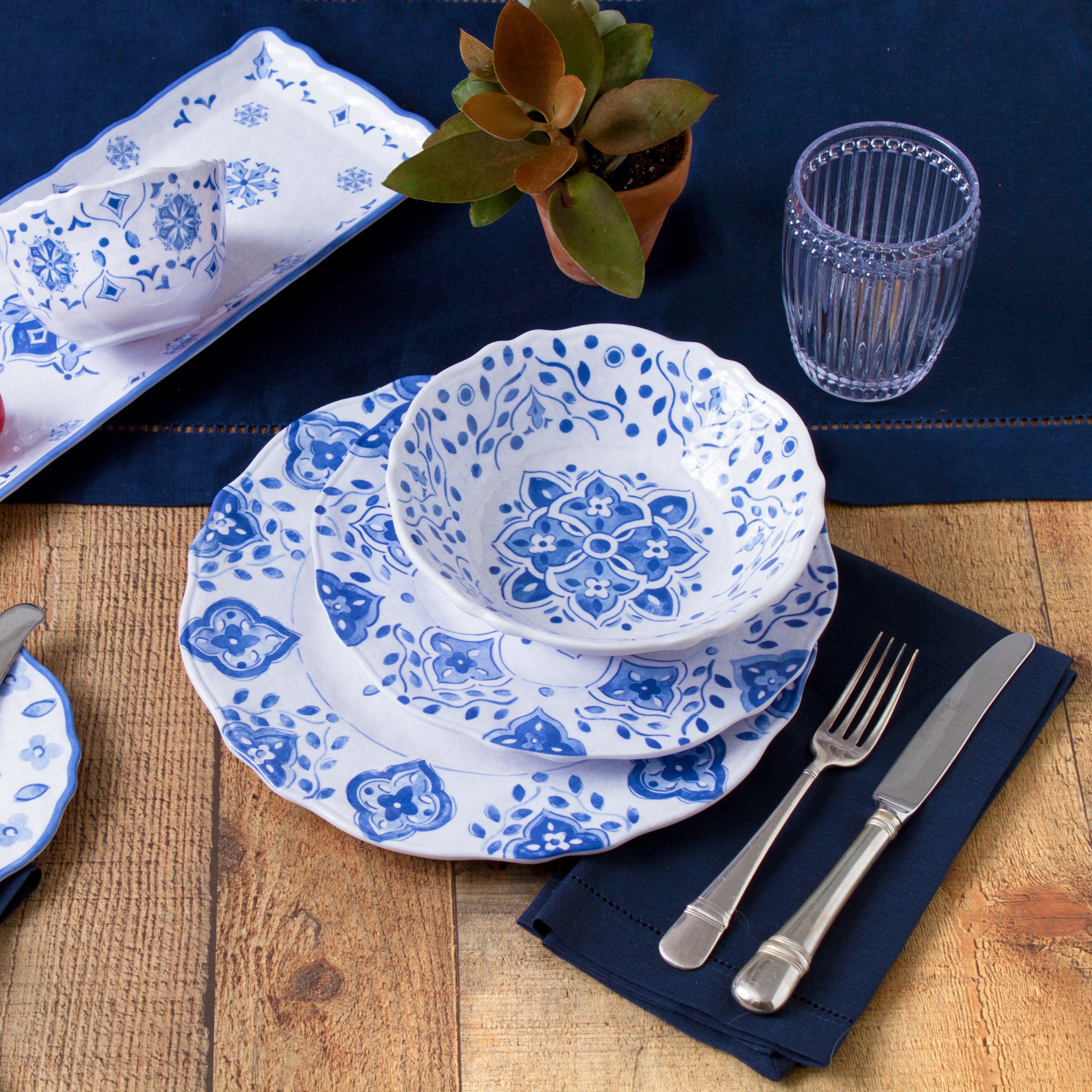 Moroccan Blue Salad Plate 9" - Thumbnail 5