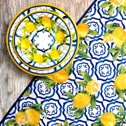 Palermo Lemon Fabric Table Linens - Thumbnail 2