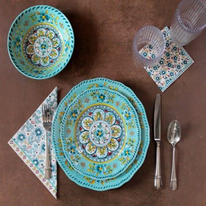Madrid Turquoise Mini Two Handled Bowls 096MADT