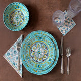 Madrid Turquoise Appetizer Plates Set 097MADT