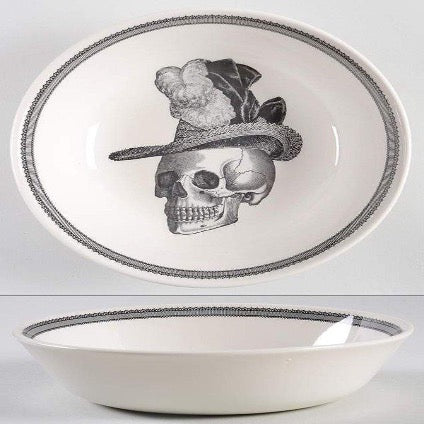Pompadour Hat Lace Skull Porcelain Dinner Plates - Thumbnail 2