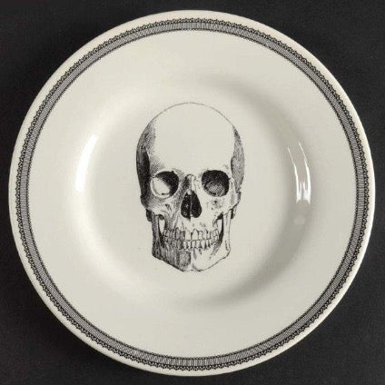 アンティーク スカル ホーン フレーム 英国 Royal Stafford Victorian Skull Dinner Salad Plates Cereal Pasta