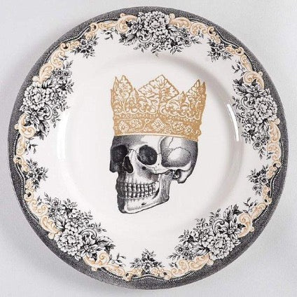 Set of popular 4 Royal Stafford King Crown Skull 7.5” Salad Or Soup Bowls Halloween NEW