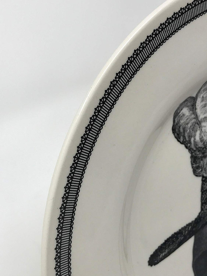 Victorian-english-pottery-royal-stafford-skull-hat-pompadour-dinner-plate-rim