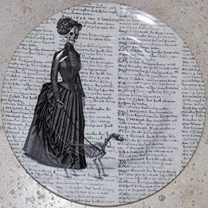 victorian-english-pottery-company-royal-stafford-lady-woman-dress-walking-dog-hat
